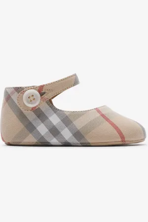 Burberry Flache Mary Jane-Schuhe aus Baumwolle in Check, Size: 17