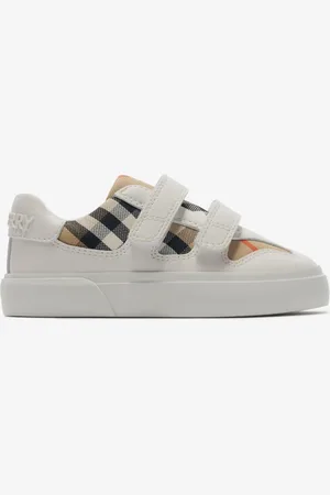 Burberry Sneaker aus Baumwolle in Check und Leder, Size: 24