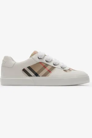 Burberry Sneaker aus Baumwolle in Check und Leder, Size: 29