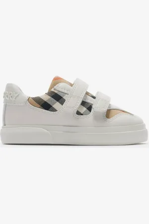 Burberry Sneaker aus Baumwolle in Check und Leder, Size: 17