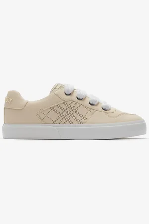 Burberry Sneaker aus Leder mit Karomuster, Size: 31