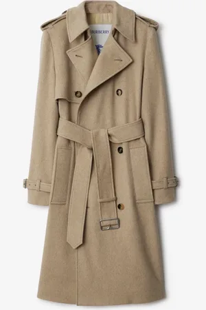 Burberry Langer Trenchcoat aus Kaschmir, Size: 16