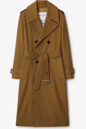 Burberry Langer Trenchcoat aus Kaschmir, Size: 12