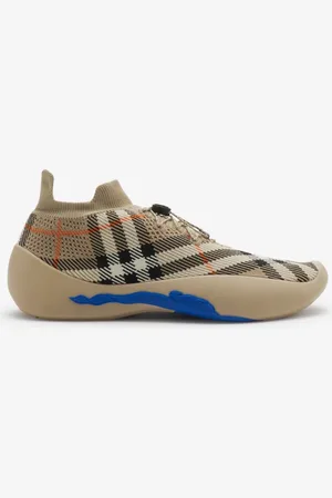 Burberry Gestrickte Sneaker „Neptune" in Check, Size: 44