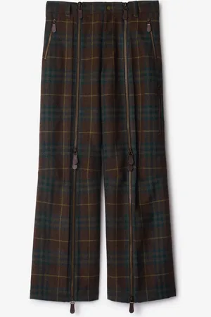 Burberry Wollhose in Check mit Reißverschluss, Size: 52