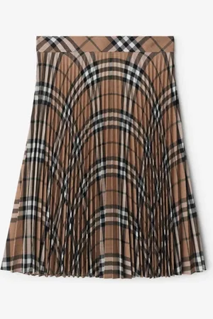 Burberry Wollmisch-Faltenrock in Check, Size: 04