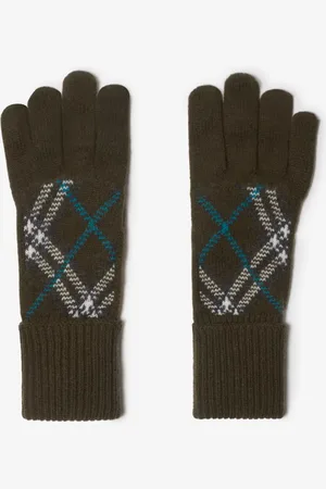 Burberry Handschuhe aus einer Kaschmirmischung mit Check, Size: M/L