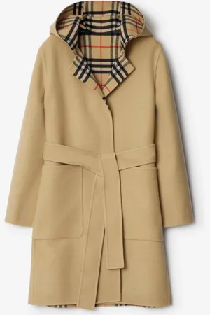 Burberry Mittellanger wendbarer Car Coat aus Wolle, Size: 02