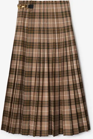 Burberry Wollmisch-Maxi-Kilt in Check
