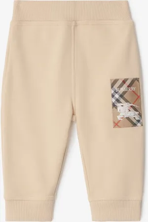 Burberry Baumwoll-Trainingshose mit Check-Label, Size: 18M