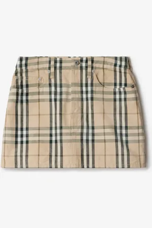 Burberry Denim-Minirock in Check, Size: 10
