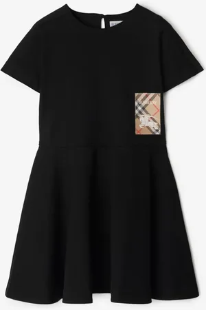 Burberry Baumwollkleid mit Check-Label, Size: 4Y