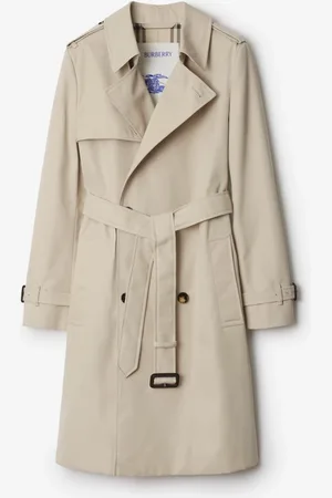 Burberry Mittellanger Baumwollmisch-Trenchcoat, Size: 08