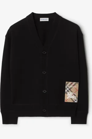 Burberry Wollcardigan mit Check-Label, Size: 6Y