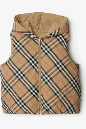 Burberry Wendbare wattierte Nylonweste in Check, Size: 14Y