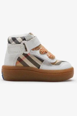 Burberry High-Top-Sneaker aus Check-Gewebe und Leder, Size: 19