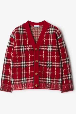 Burberry Wollcardigan in Check, Size: 3Y