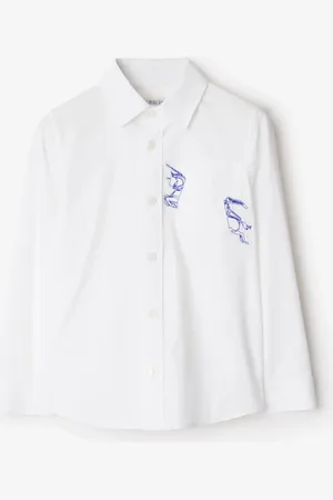 Burberry Stretchbaumwollhemd mit EKD-Motiv, Size: 14Y