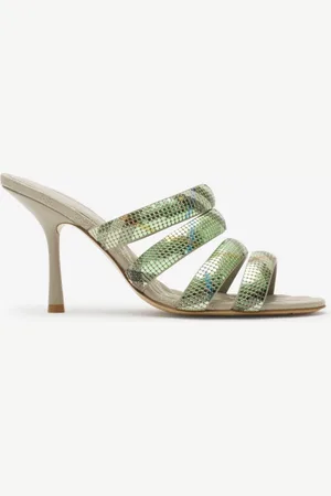 Burberry Mesh-Mules „Mews" mit Riemen in Check, Size: 41