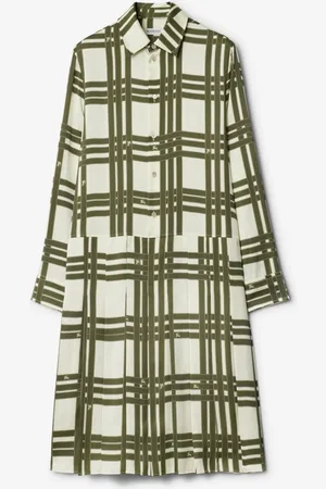 Burberry Seidenkleid mit Karomuster, Size: 08
