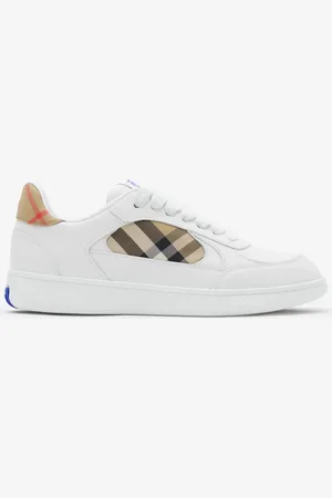 Burberry Sneaker „Terrace" aus Leder mit Check, Size: 40.5