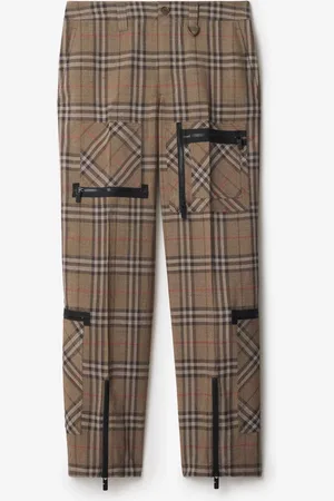 Burberry Seidenmisch-Cargohose in Check, Size: 52