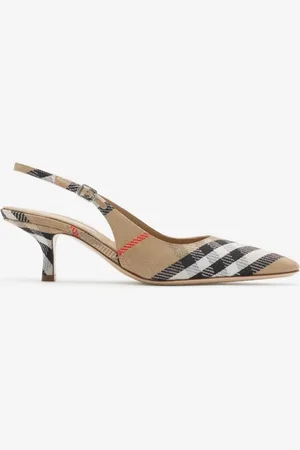 Burberry Slingback-Pumps „Birdie" in Check, Size: 38.5