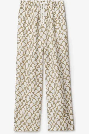 Burberry Seidenhose mit Knotenmuster, Size: 10