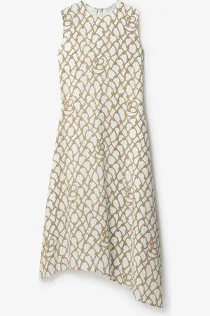 Burberry Seidenkleid mit Knotenmuster, Size: 04