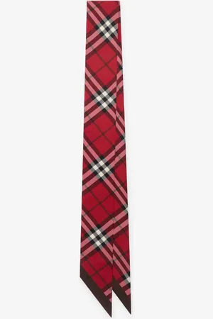 Burberry Schmaler Seidenschal in kontrastierendem Check