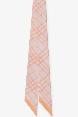 Burberry Schmaler Seidenschal in kontrastierendem Check