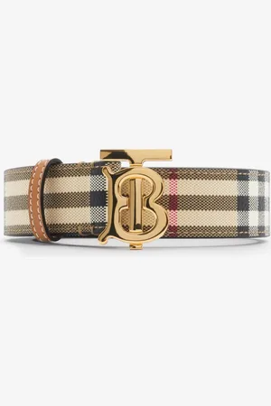 Burberry TB-Gürtel aus Check-Gewebe und Leder