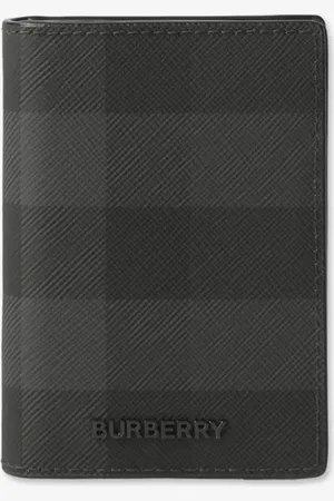 Burberry Faltbares Kartenetui aus Check-Gewebe und Leder