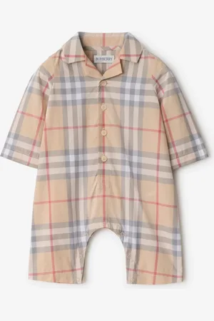 Burberry Baumwoll-Strampelanzug in Check, Size: 6M