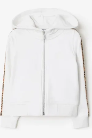 Burberry Baumwoll-Kapuzenjacke mit Check-Besatz, Size: 14Y