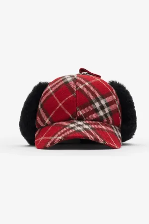 Burberry Ohrenklappen-Cap aus Wolle in Check