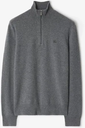 Burberry Kaschmirmischpullover mit halblangem Reißverschluss