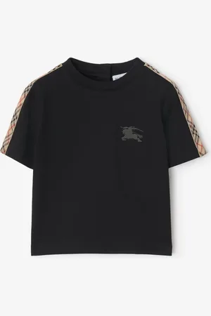Burberry Baumwoll-T-Shirt mit Check-Besatz, Size: 18M