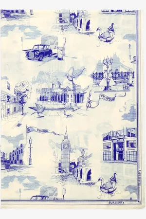 Burberry Woll-Seidenschal mit Londoner Wahrzeichen