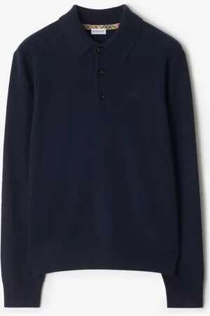Burberry Langärmeliges Kaschmirmisch-Poloshirt, Size: XL