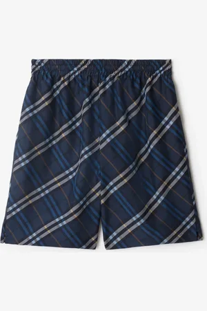 Burberry Shorts aus Seidenpopelin in Check, Size: XL