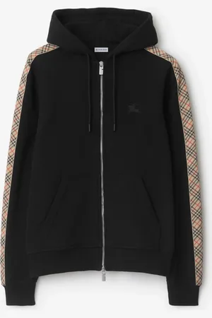 Burberry Baumwoll-Kapuzenjacke mit Check-Besatz