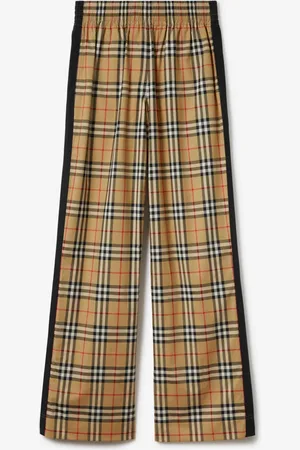 Burberry Stretchbaumwollhose in Check, Size: 04, Beige