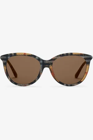 Burberry Sonnenbrille „Tubular" mit runder Fassung in Check