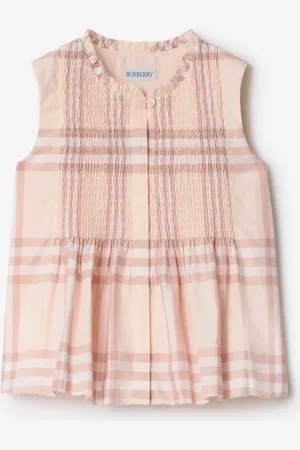 Burberry Oberteil aus Baumwollpopelin in Check, Size: 14Y