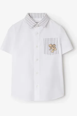 Burberry Baumwollhemd mit Streifen und Thomas Teddybär-Motiv, Size: 10Y