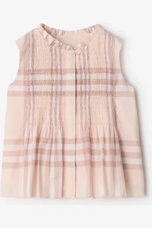 Burberry Oberteil aus Baumwollpopelin in Check, Size: 2Y