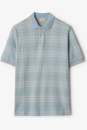 Burberry Baumwoll-Poloshirt in Check, Size: XXL