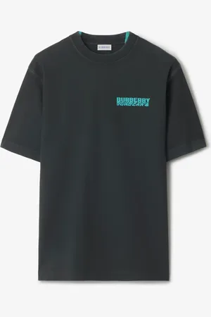 Burberry Baumwoll-T-Shirt mit verzerrtem Logo, Size: XL