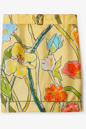 Burberry Seidenrock mit Highgrove-Blumenmotiv, Size: 04